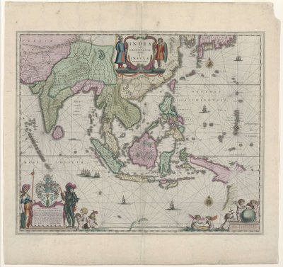 Eine Karte des 17. Jahrhunderts von Willem Janszoon Blaeu, die das heutige Indonesien und Teile Südostasiens zeigt von Willem Janszoon Blaeu